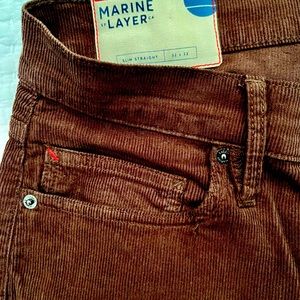 Marine Layer Cambridge Slim Straight Corduroy pants 32x32 NWT